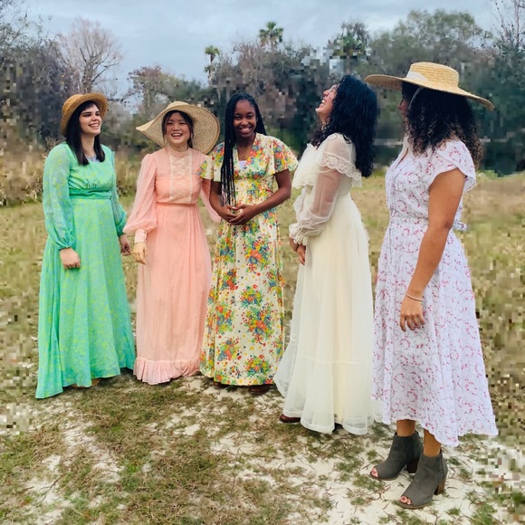 Maxi long sleeve 70s vintage COCO California dress - Picture 5 of 5